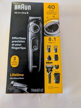 New in package Braun All-In-One 3 Trimmer Kit